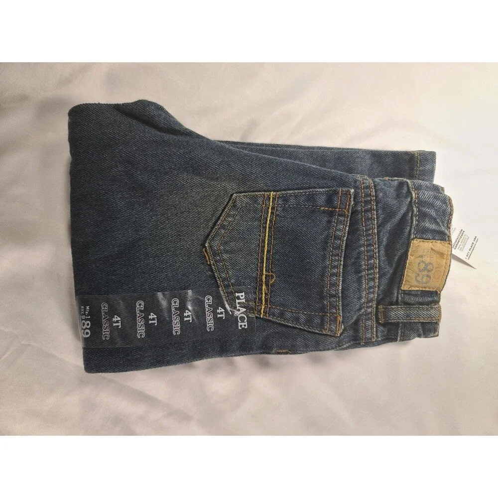 The Children's Place Boys 4T Classic Straight Leg Blue Denim Jeans NWT